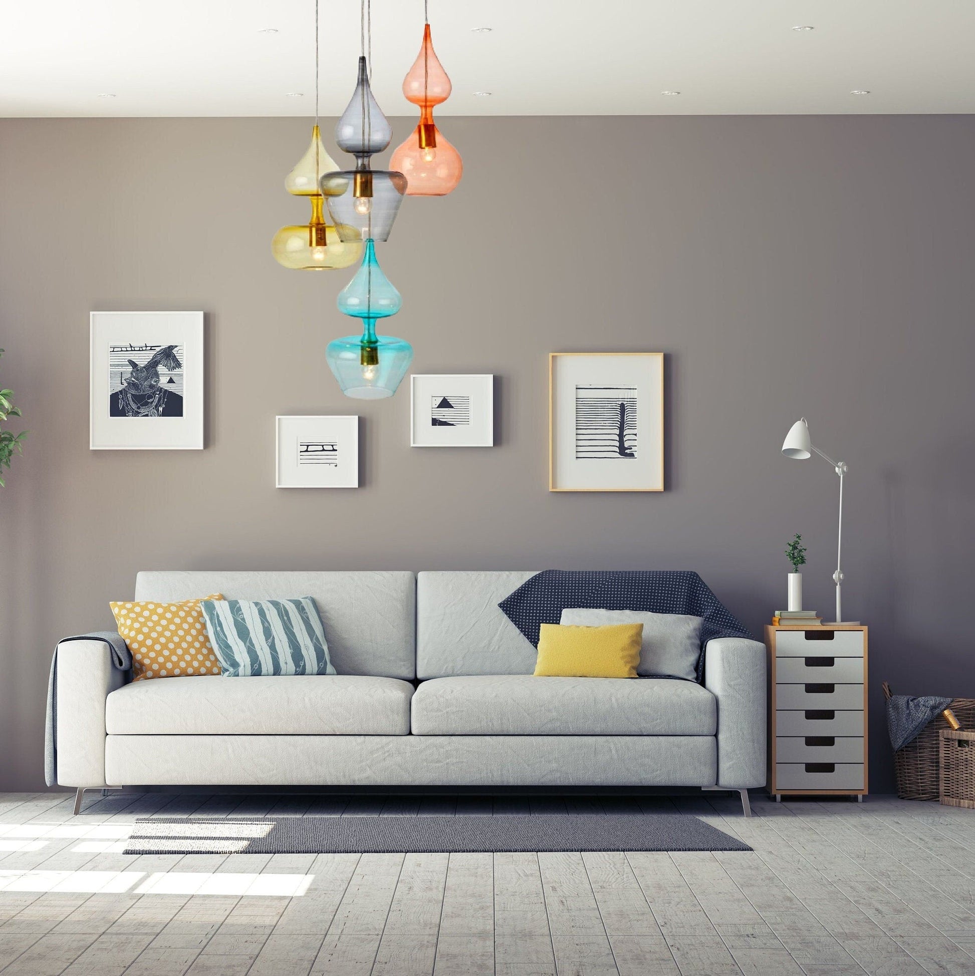 4 Modern pendants lights - kitchen island light | Les Trois Pyramides
