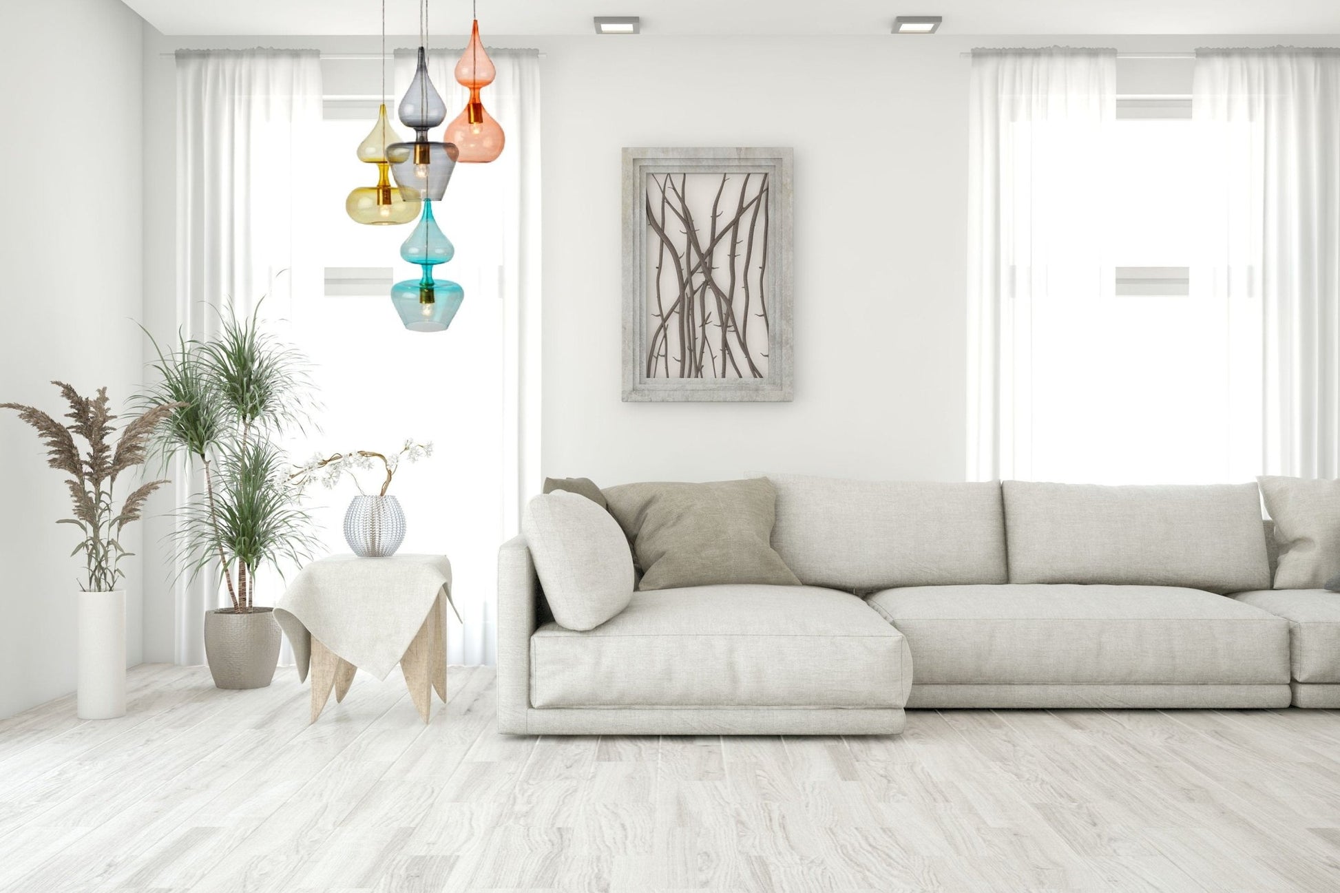 4 Modern pendants lights - kitchen island light | Les Trois Pyramides