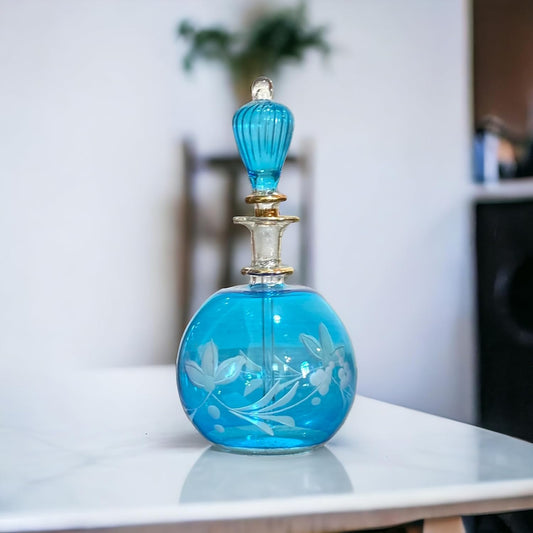 Turquoise Perfume Bottle with 14K Gold