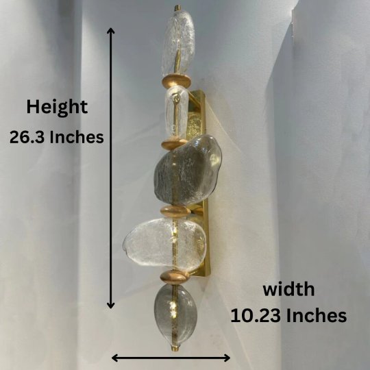 Brass Gemstone Mosaic Blown Glass Applique | Les Trois Pyramides
