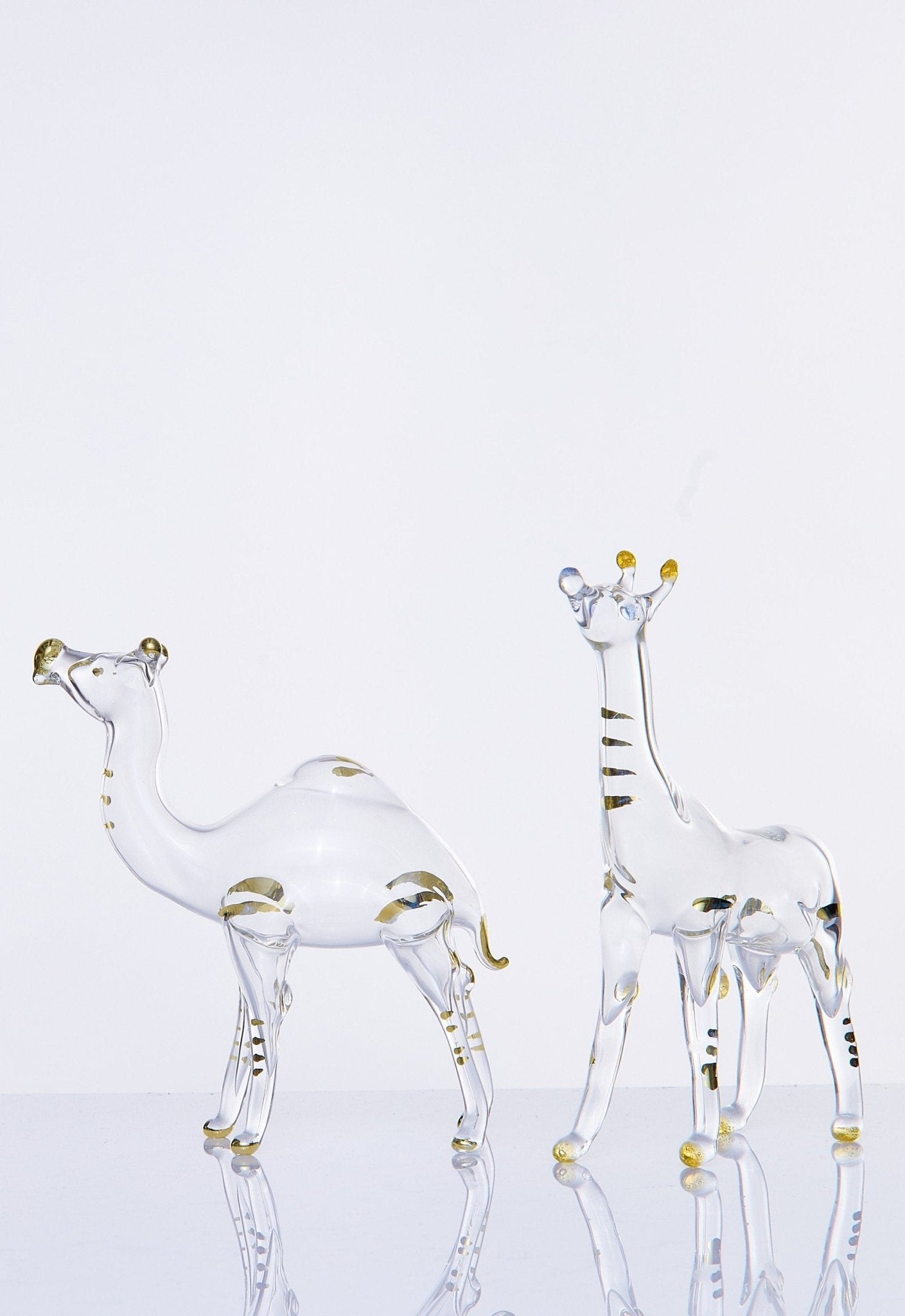 Animal Blown Glass ornaments set of three | Mouth Blown Glass ornament | vintage ornament | animal Handmade ornaments | Egyptian Glass decor - Les Trois Pyramides