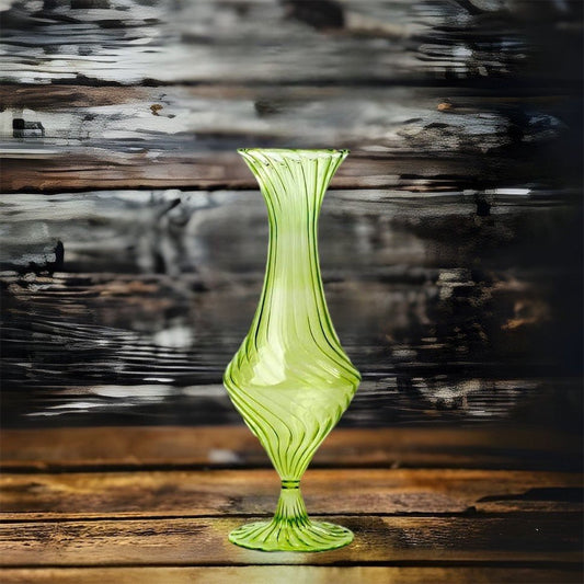 Blown Glass Green Vase - Les Trois Pyramides