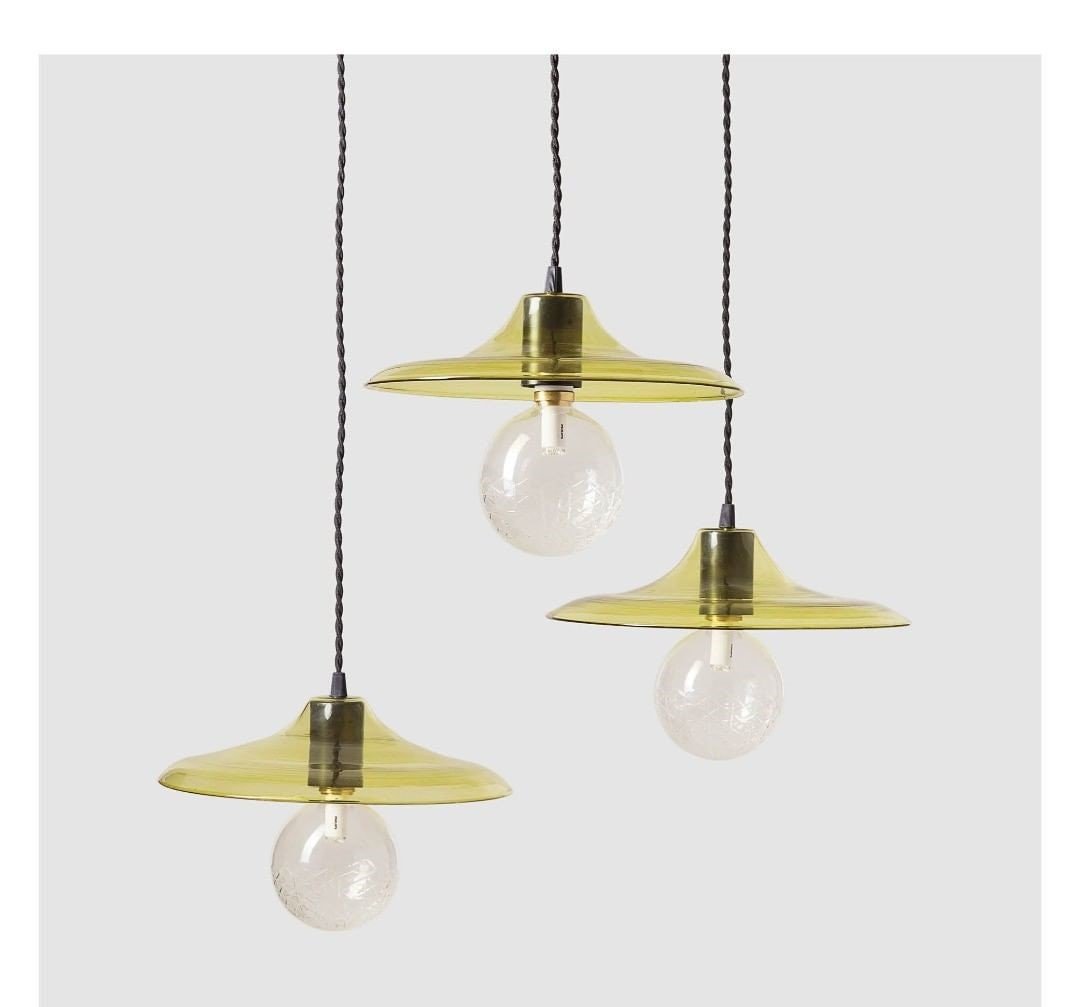 Rounded Handmade Deco Light Fixture , Hanging Lamp for Dining Room Lights , Hand Blown Glass Pendant,modern Ceiling Lights - Les Trois Pyramides