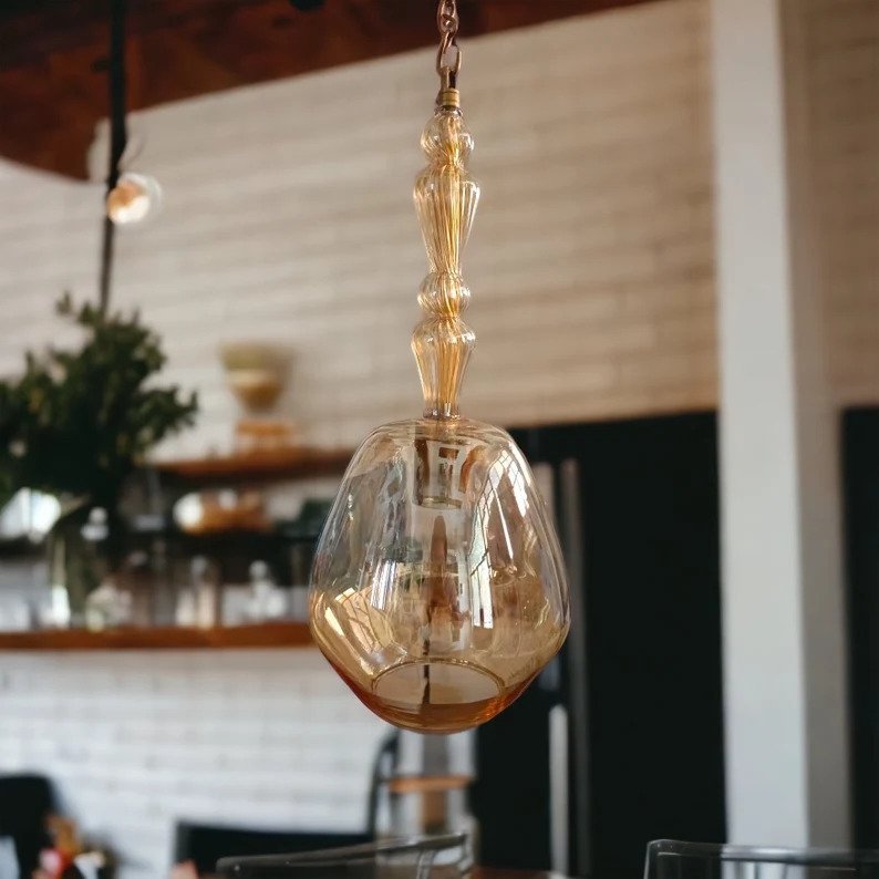 Blown Glass Pendant Light - Les Trois Pyramides