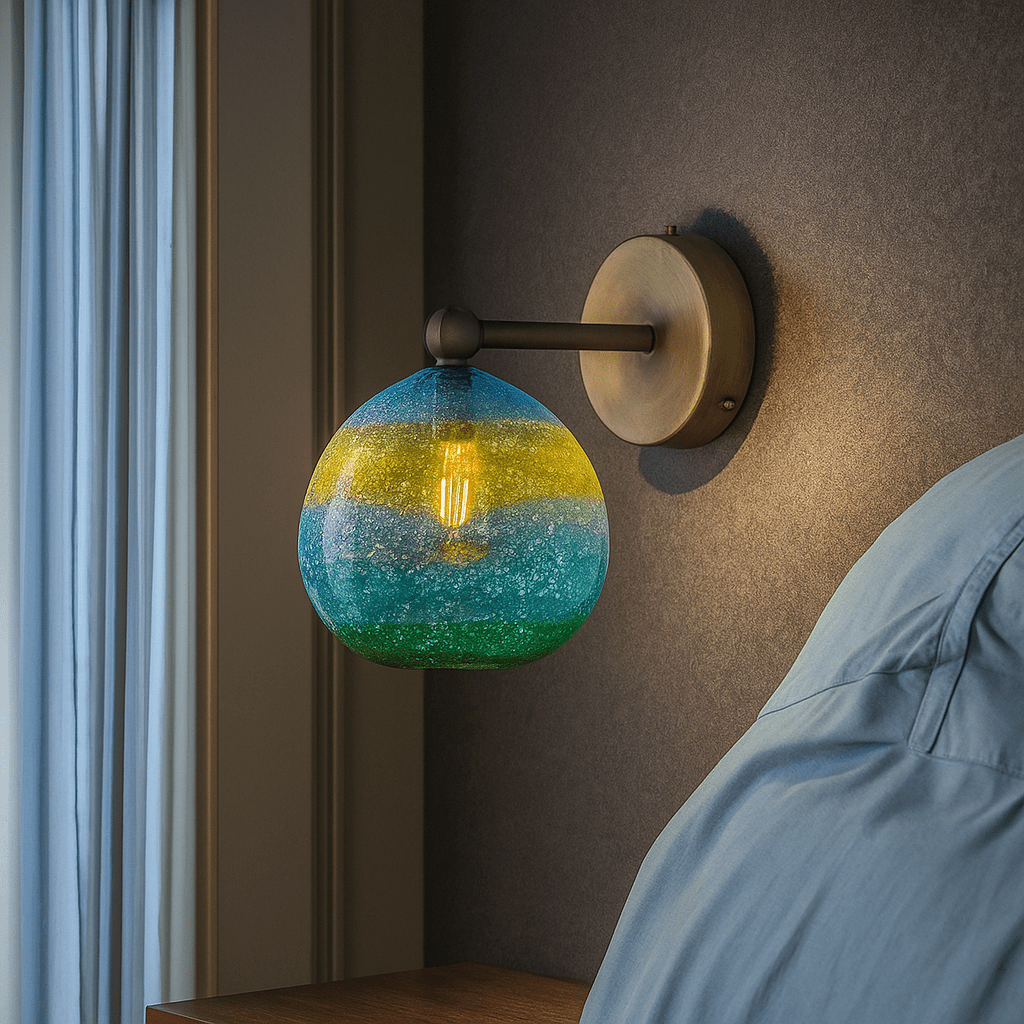 Blown Glass wall lamp Multicolored Frosted Glass - Les Trois Pyramides