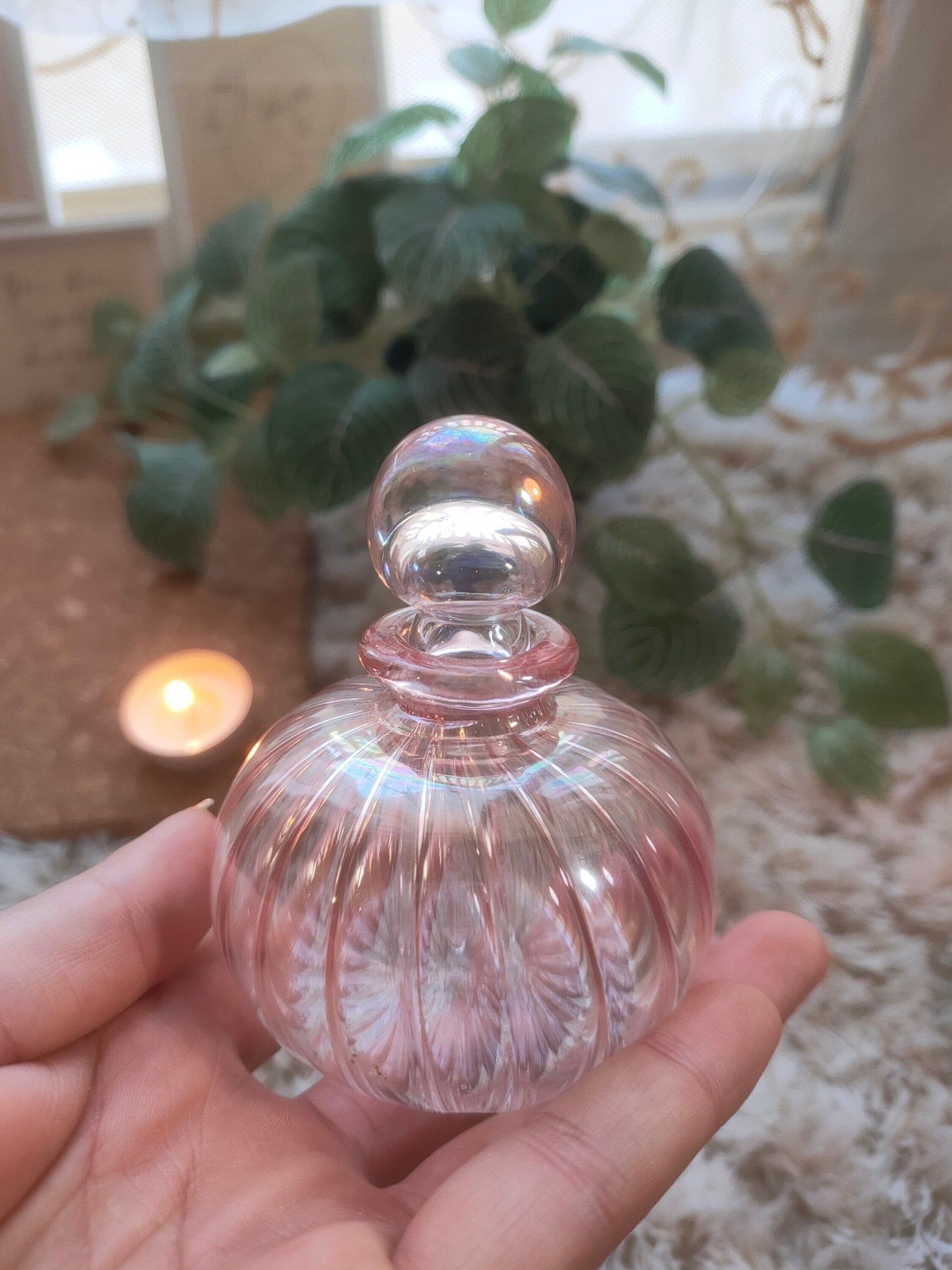Blush Pink Glass Perfume Bottles Les Trois Pyramides