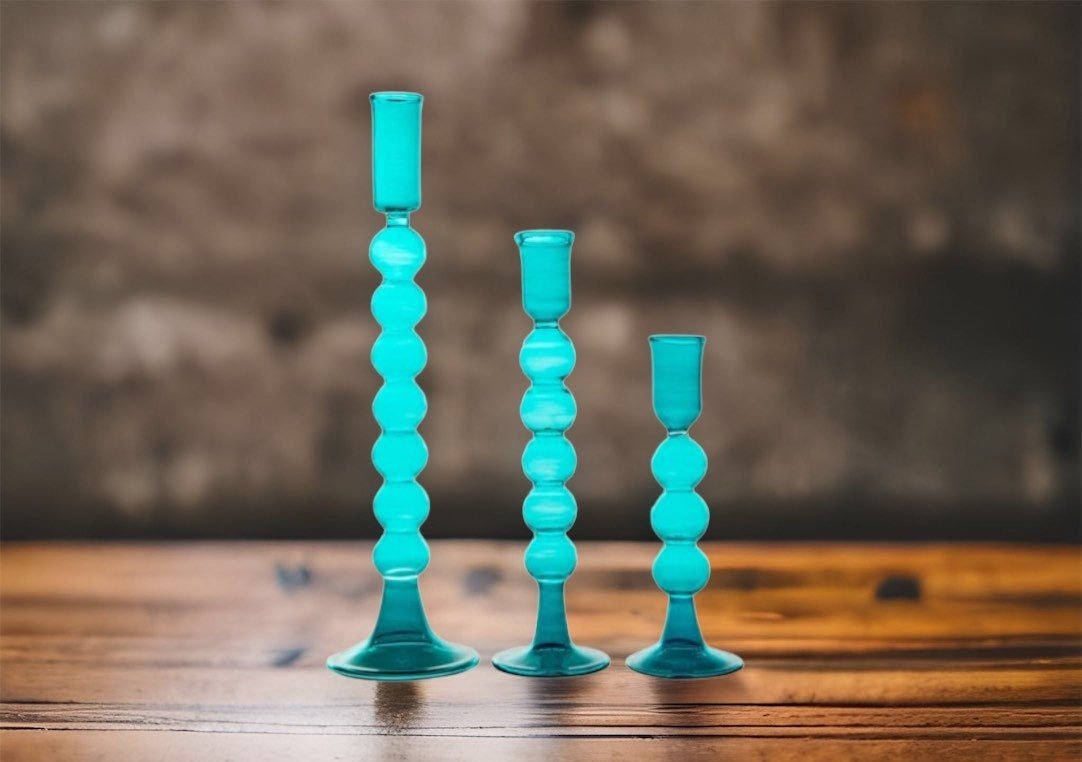 Bubble Handmade Glass Candle Holder - Les Trois Pyramides