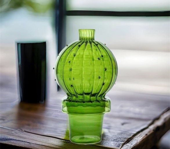 Cactus Circular Shaped Art Deco Vase - Les Trois Pyramides