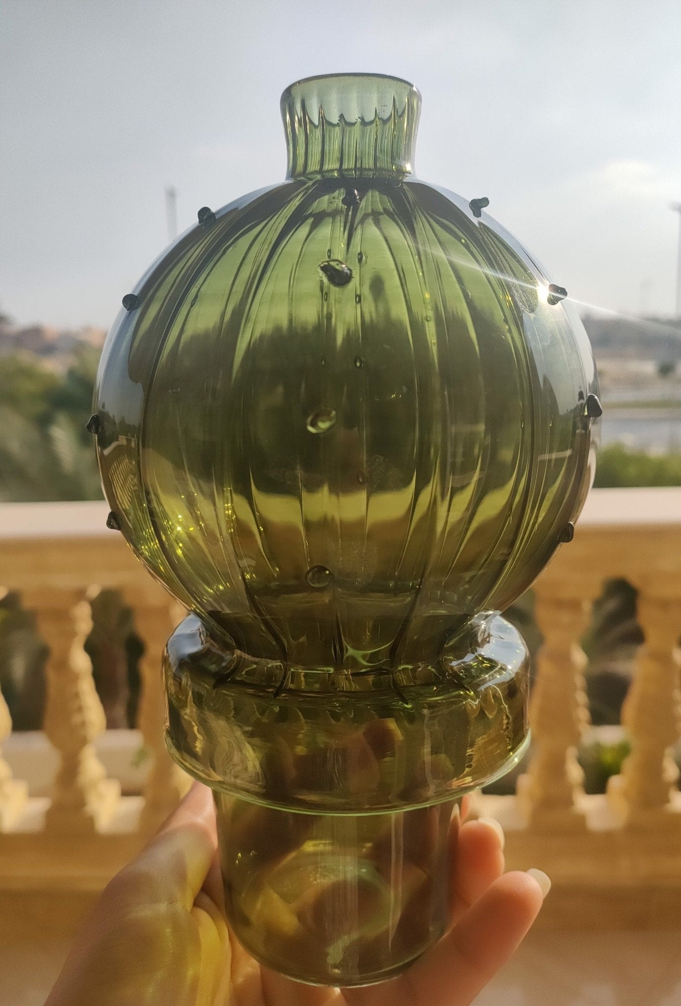 Cactus Circular Shaped Art Deco Vase - Les Trois Pyramides