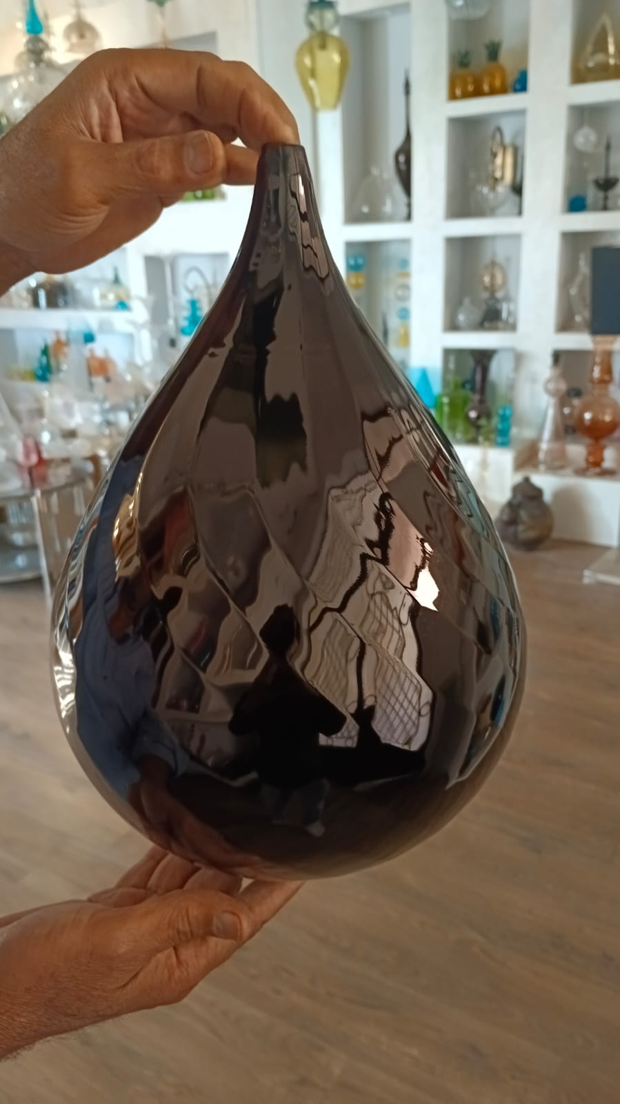 Crystal Teardrop Blown Glass Pendant Light