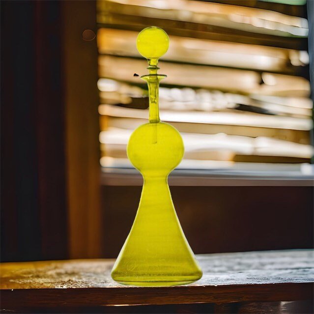 Perfume Bottle Gift - Hand Painted - Colored Glassware - Antique Glassware - Empty Perfume Bottle - Hand Blown Glass - Custom Perfume Bottle - Les Trois Pyramides