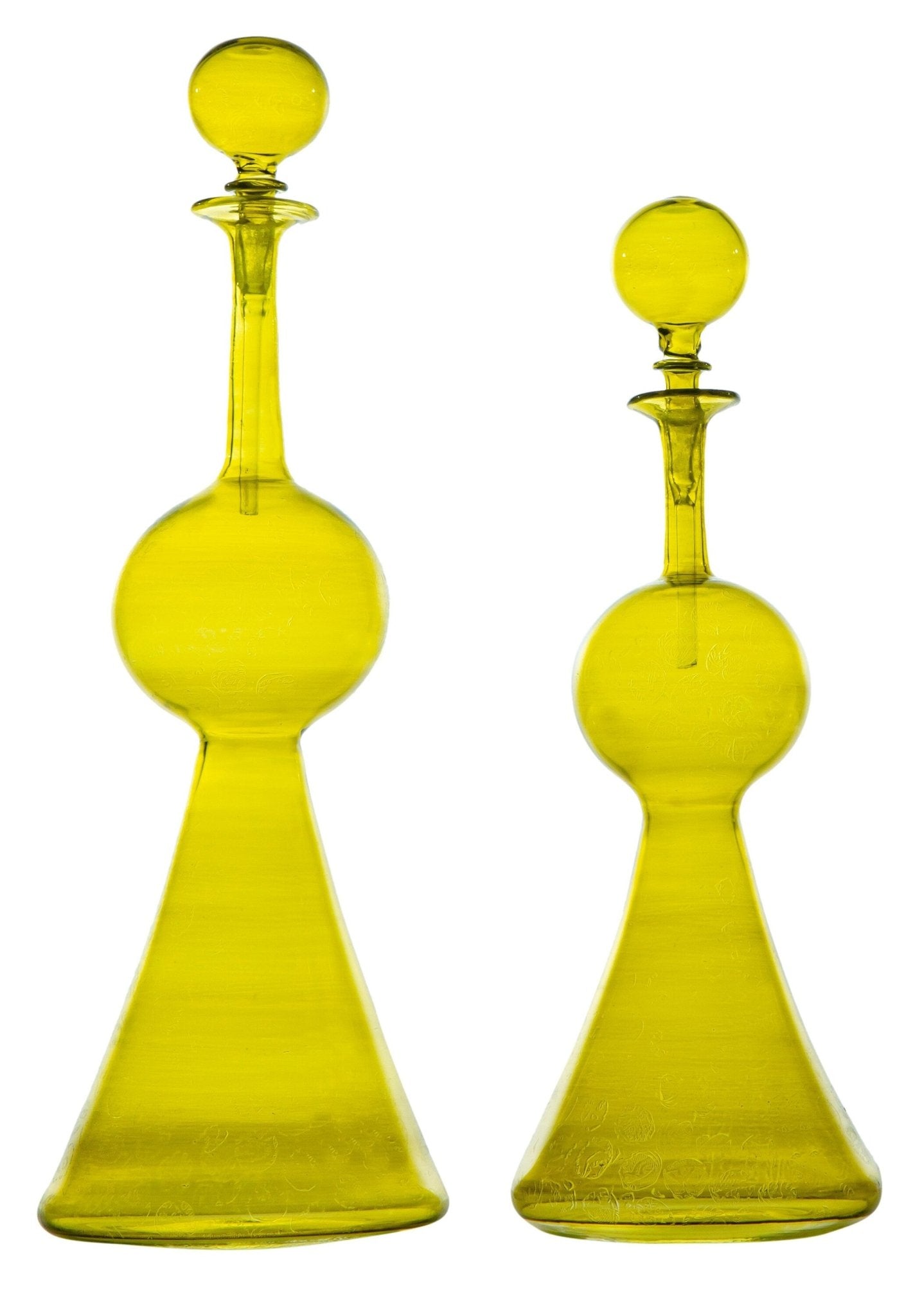Perfume Bottle Gift - Hand Painted - Colored Glassware - Antique Glassware - Empty Perfume Bottle - Hand Blown Glass - Custom Perfume Bottle - Les Trois Pyramides