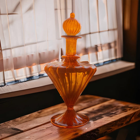 Orange Glass Perfume Decant Bottles, Empty Fragrance Bottle with Stopper, Unique Gifts for Women Christmas Gifts for Mom from Daughter, 3rd - Les Trois Pyramides