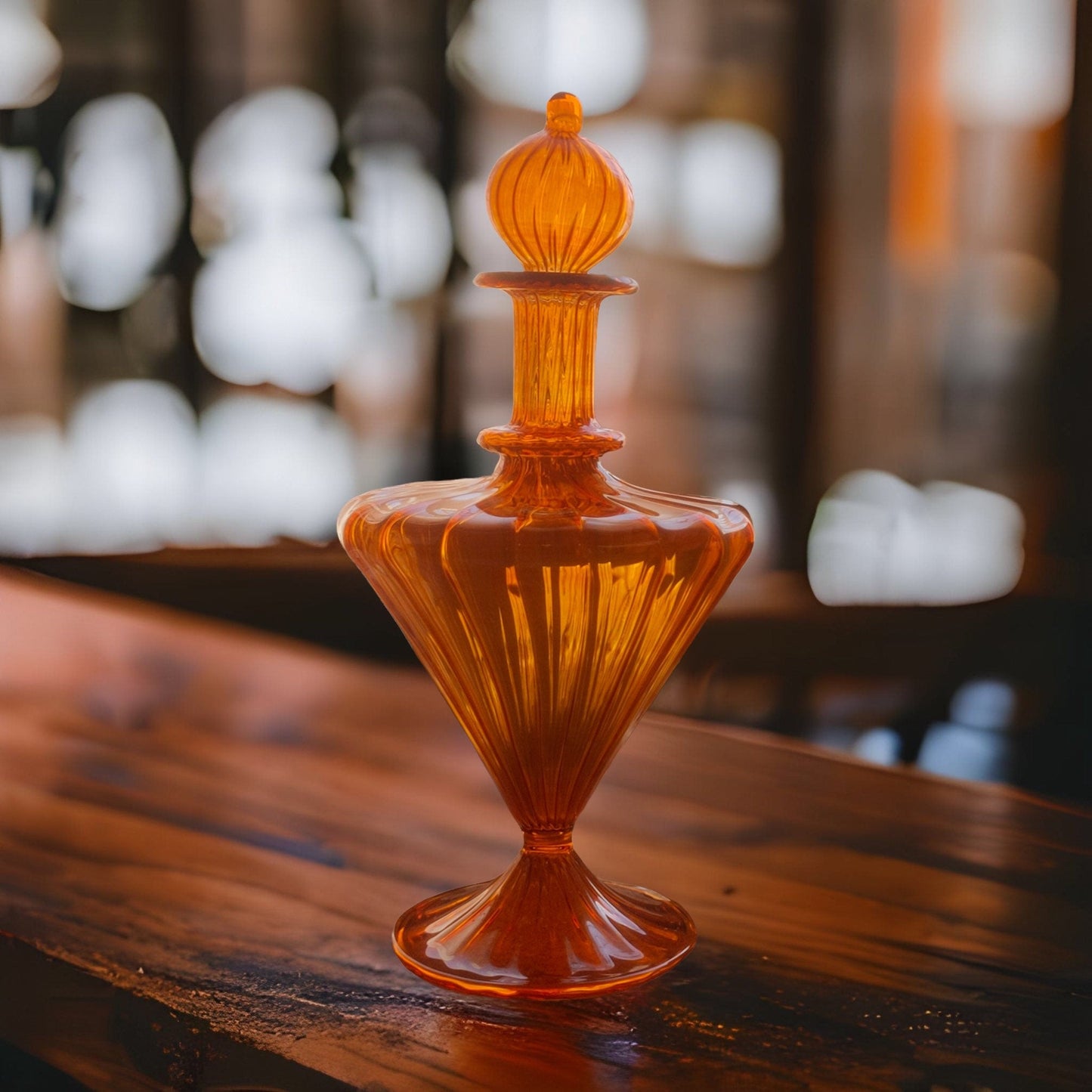 Orange Glass Perfume Decant Bottles, Empty Fragrance Bottle with Stopper, Unique Gifts for Women Christmas Gifts for Mom from Daughter, 3rd - Les Trois Pyramides