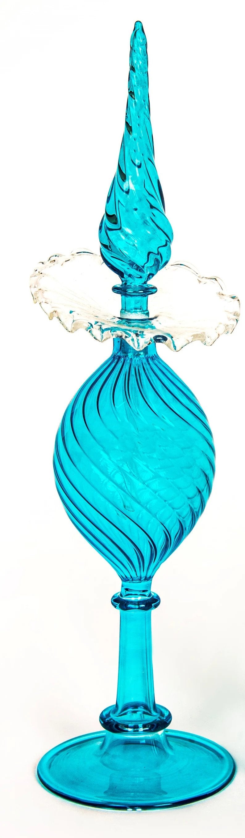 perfume bottle - Hand painted - colored glassware - antique glassware - empty perfume bottle - hand blown glass - custom perfume bottle