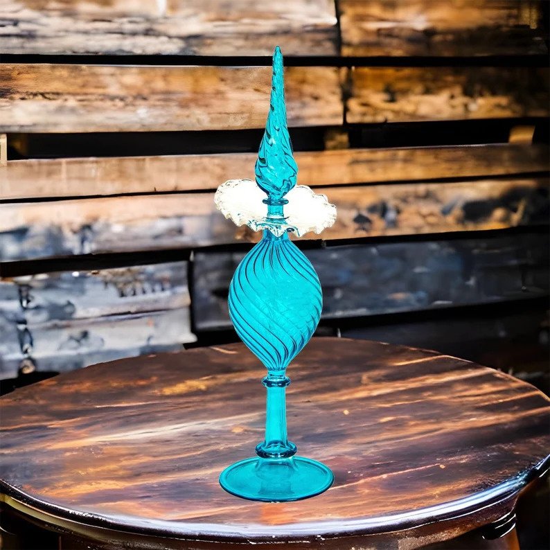 perfume bottle - Hand painted - colored glassware - antique glassware - empty perfume bottle - hand blown glass - custom perfume bottle