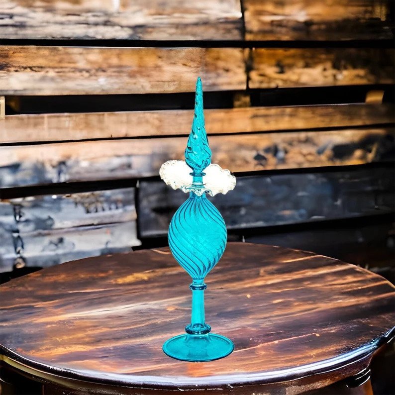 perfume bottle - Hand painted - colored glassware - antique glassware - empty perfume bottle - hand blown glass - custom perfume bottle