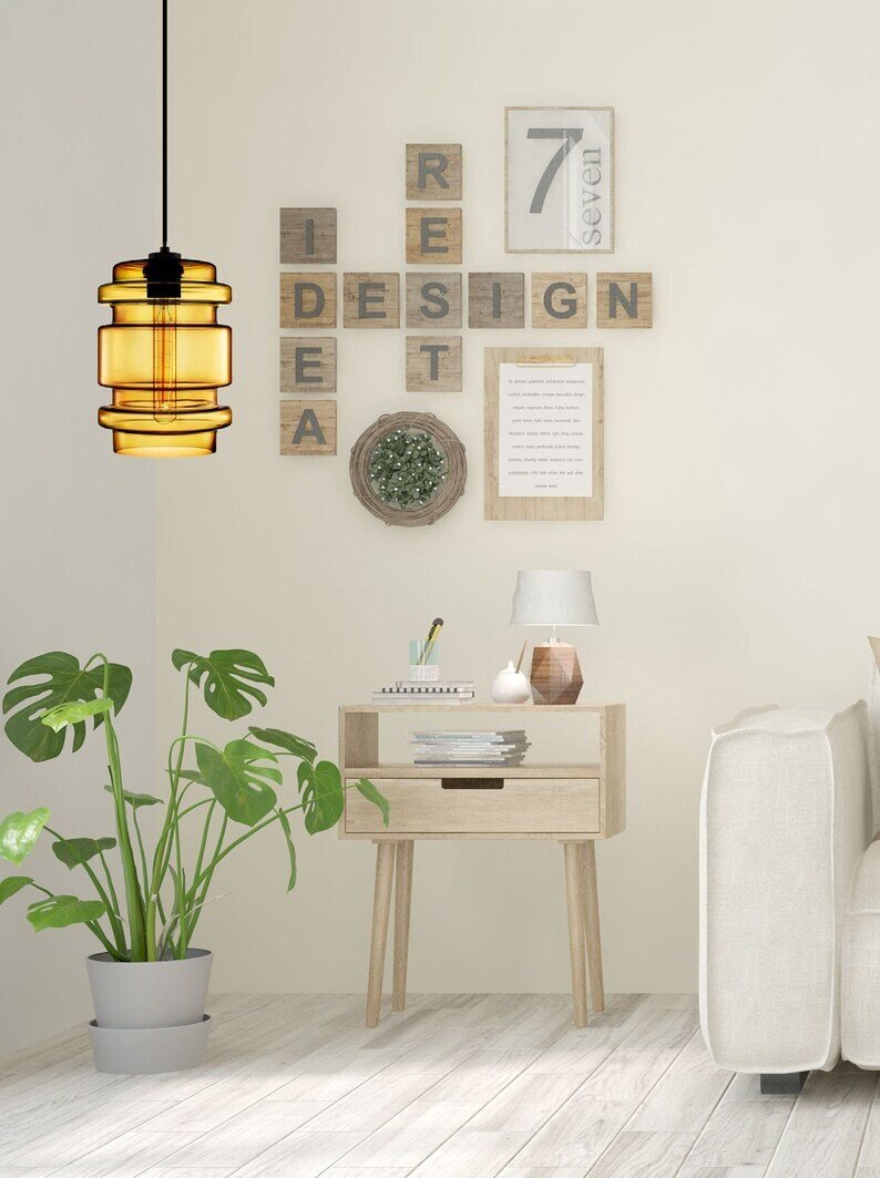 blown glass pendant light
