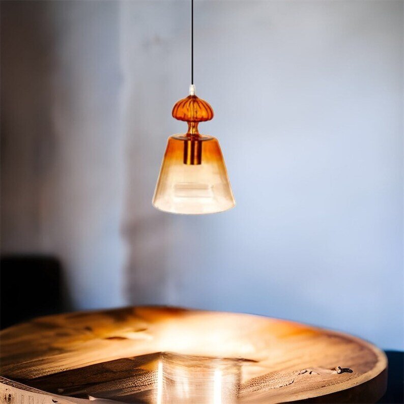Pendant lamp for dining room lights, hand blown glass pendant office decor, HANDMADE deco light fixture, outdoor light fixture