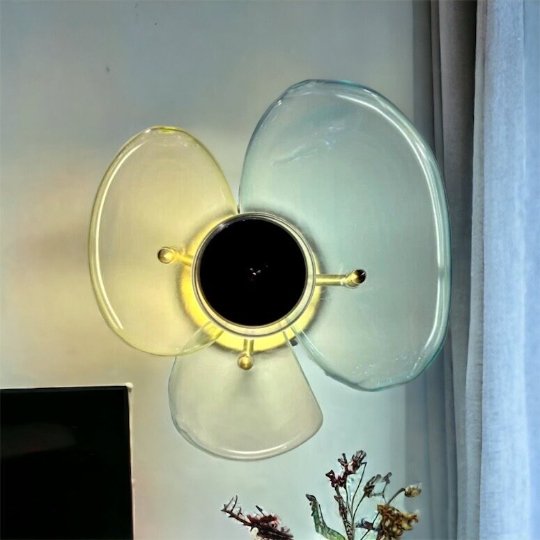 Floral Applique Blown Glass by Les Trois Pyramides