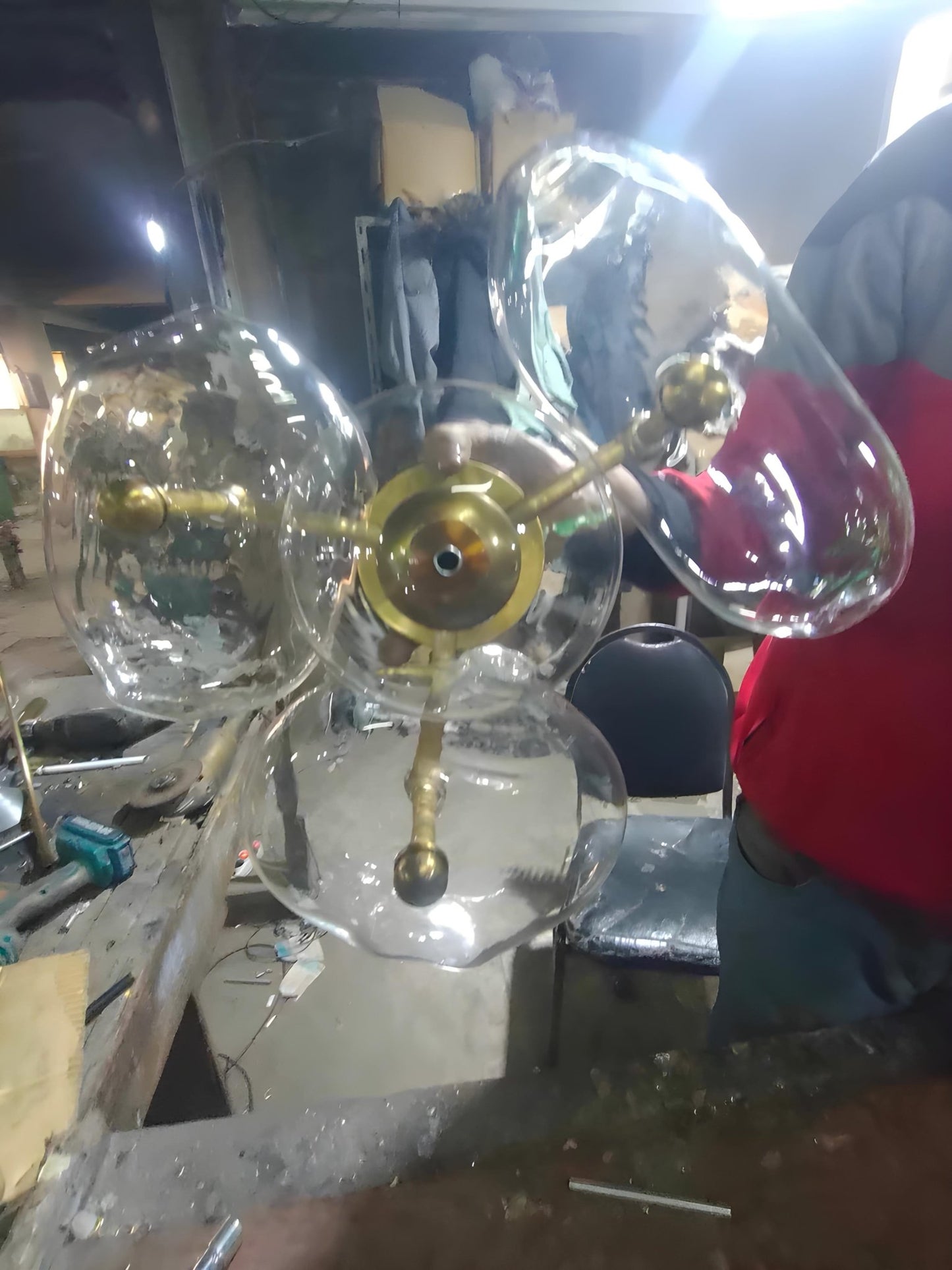 Floral Applique Blown Glass by Les Trois Pyramides