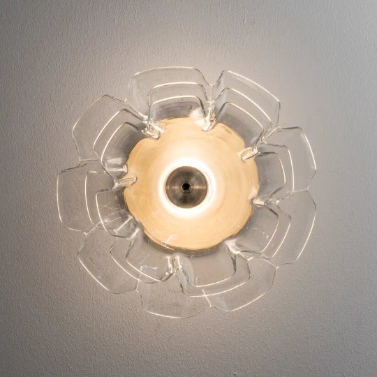 Floral Applique Double Blown Glass | Les Trois Pyramides