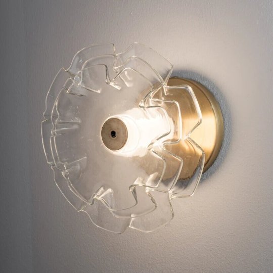 Floral Applique Double Blown Glass | Les Trois Pyramides