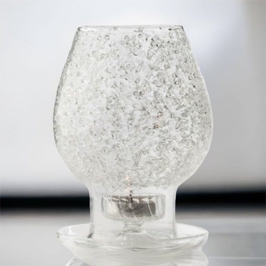 Frosted Blown Glass Candlestick Holder - Les Trois Pyramide