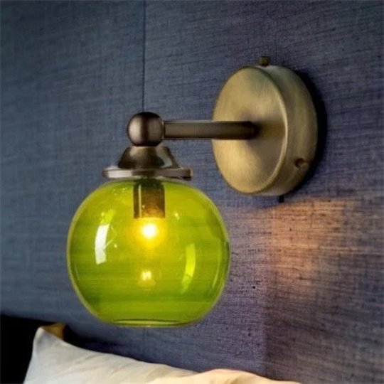 Green Globe modern wall sconce - Les Trois Pyramides