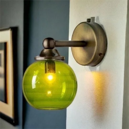 Green Globe modern wall sconce - Les Trois Pyramides