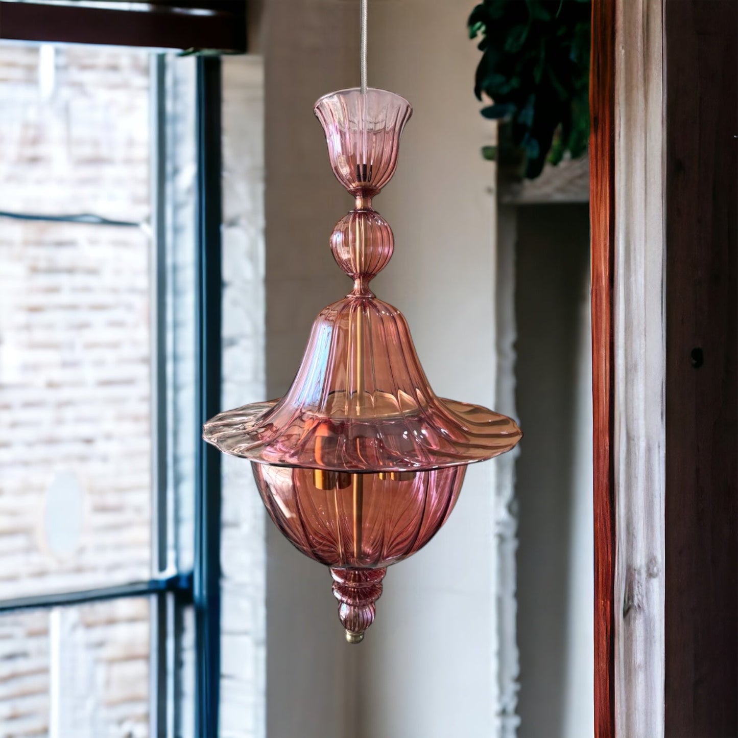 Hand-Blown Red Wine Glass Pendant Light β Unique Artistic Lighting for Modern Spaces | Les Trois Pyramides
