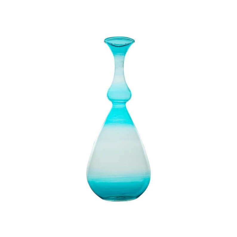 Hand-Blown Turquoise Ombre Glass Vase – Elegant Decorative Accent for Modern Interiors | Les Trois Pyramides