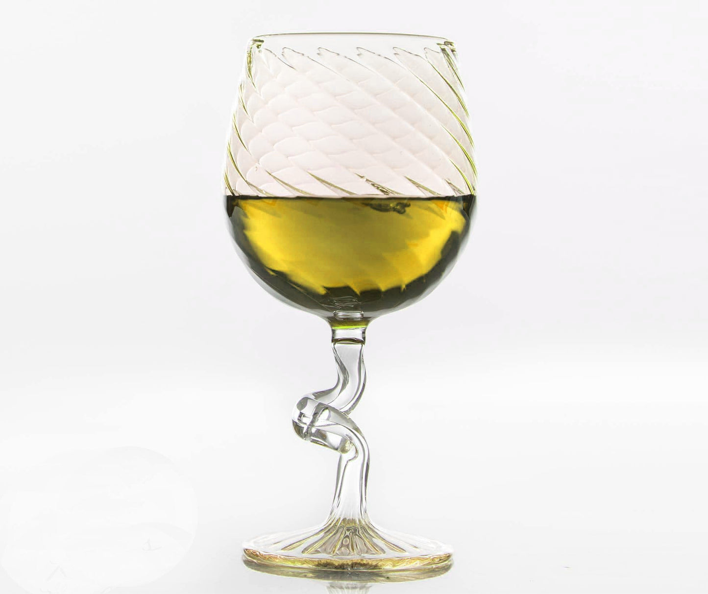 Hand Blown Wine Glass with Stem | Handblown Coupe Glass | Hand Painted Wine Glasses | Vintage Wine Glasses | Bar Glassware | Wine Gifts - Les Trois Pyramides