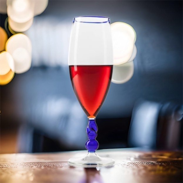 Handblown Coupe Glass | Wine Glasses with Stems | Hand Painted Wine Glasses | Vintage Wine Glasses | Bar Glassware | Hand Blown Wine Glasses - Les Trois Pyramides