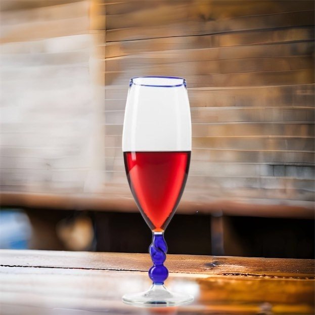 Handblown Coupe Glass | Wine Glasses with Stems | Hand Painted Wine Glasses | Vintage Wine Glasses | Bar Glassware | Hand Blown Wine Glasses - Les Trois Pyramides