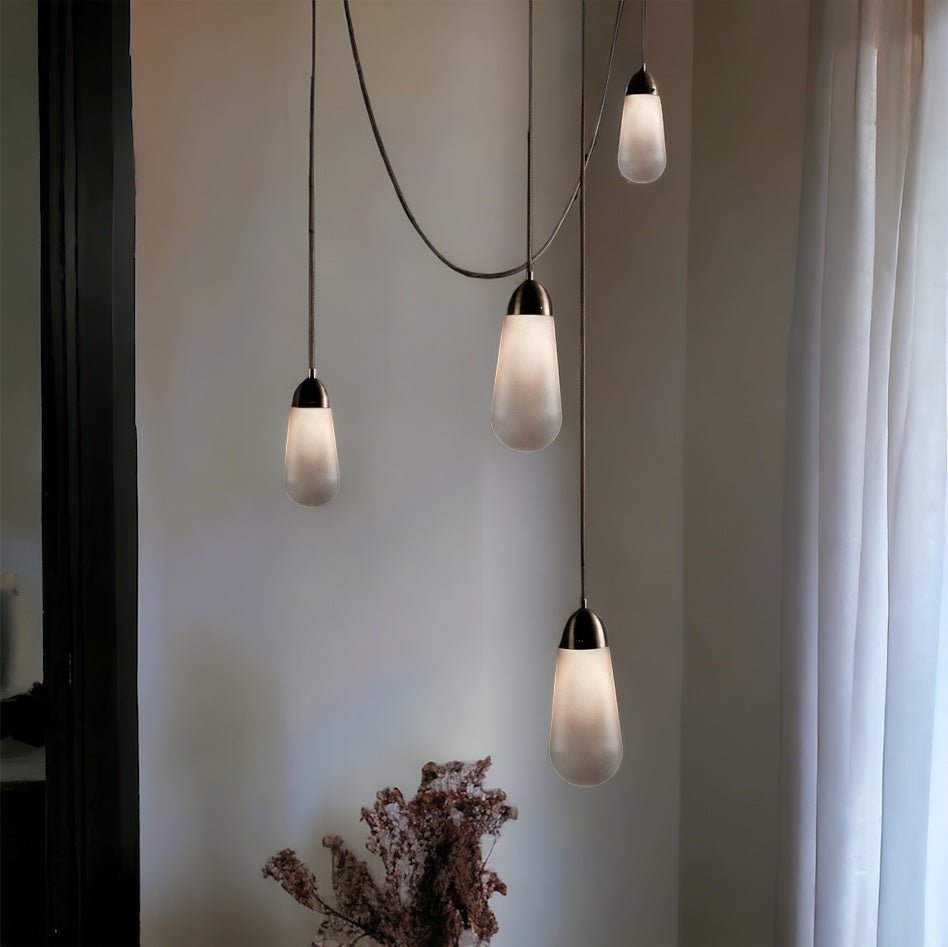 Handcrafted Frosted Glass Light Pendant - Modern Minimalist Lighting | Les Trois Pyramides