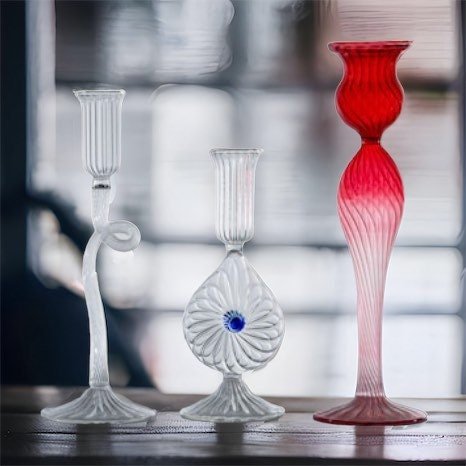 Handcrafted Glass Candle Holders β Set of Three Elegant Designs | Les Trois Pyramides