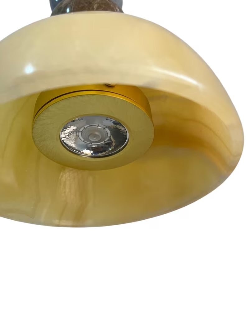 Handcrafted Marble & Brass Light Fixture, Modern Geometric Wall Decor | Custom Marble