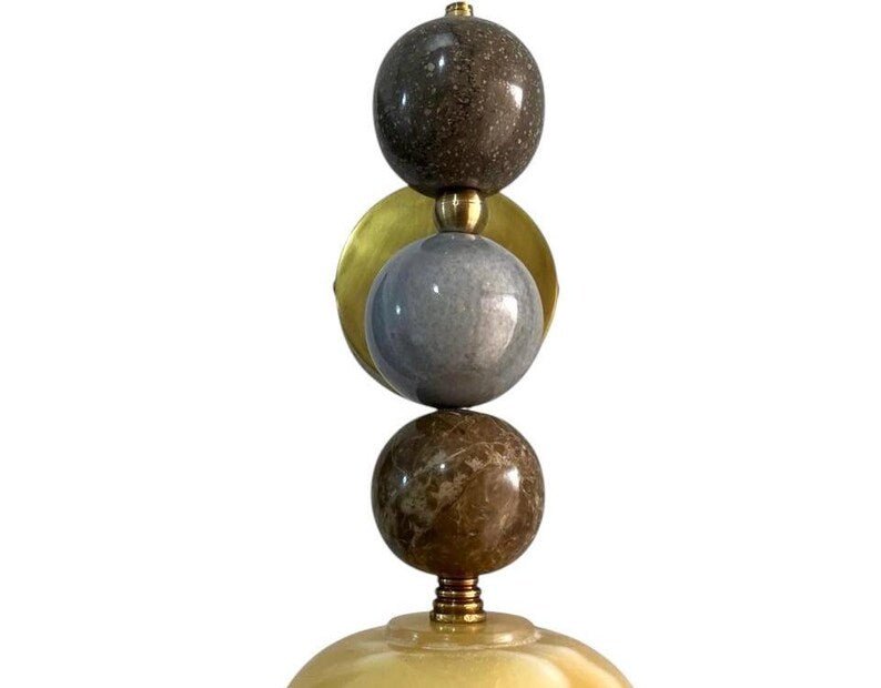 Handcrafted Marble & Brass Light Fixture, Modern Geometric Wall Decor | Custom Marble