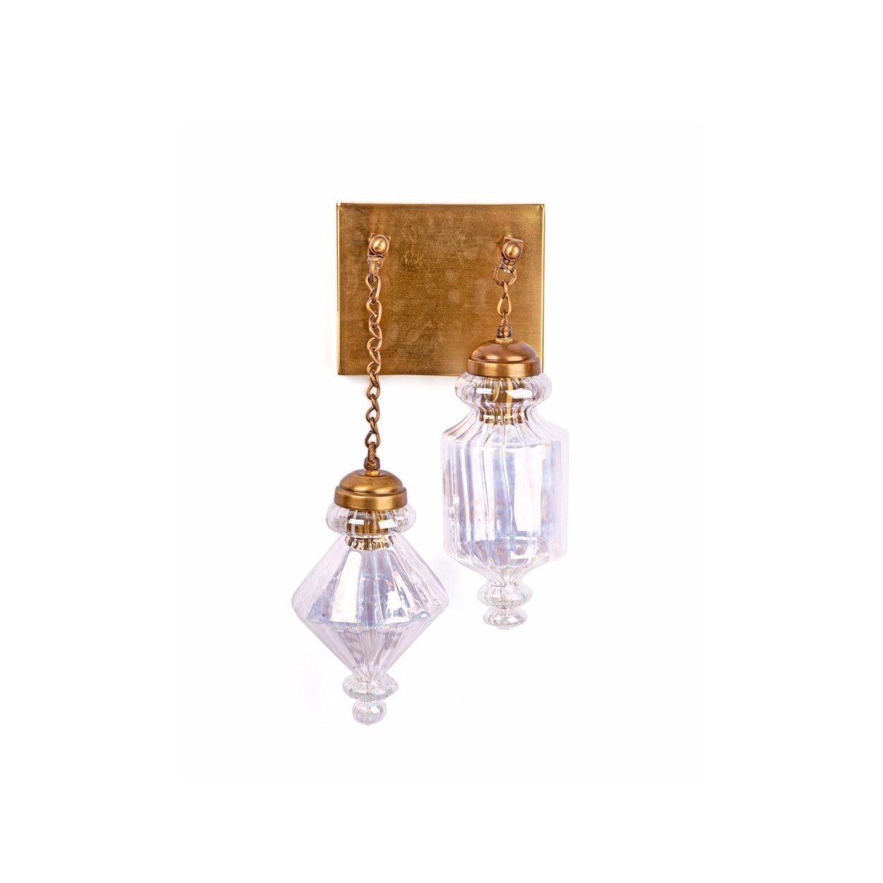 Ribbed Double Glass Sconce Light Fixture for Home Decor | Les Trois Pyramides