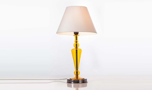 Handmade Flowy Triangle Shaped Table Lamp with an Accompanying Chapeau Bedside Lamp Modern Table Lamp - Les Trois Pyramides