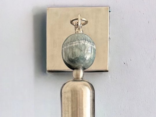 Les Trois Pyramides Frosted Glass + Marble Gemstones handmade wall sconce | Les Trois Pyramides