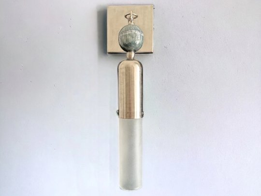 Les Trois Pyramides Frosted Glass + Marble Gemstones handmade wall sconce | Les Trois Pyramides