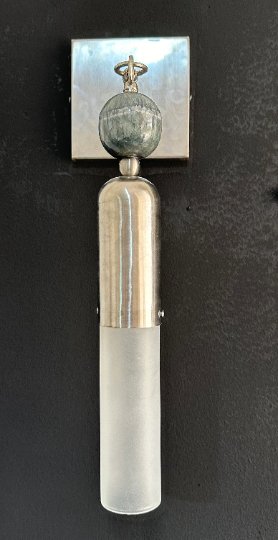 Les Trois Pyramides Frosted Glass + Marble Gemstones handmade wall sconce | Les Trois Pyramides