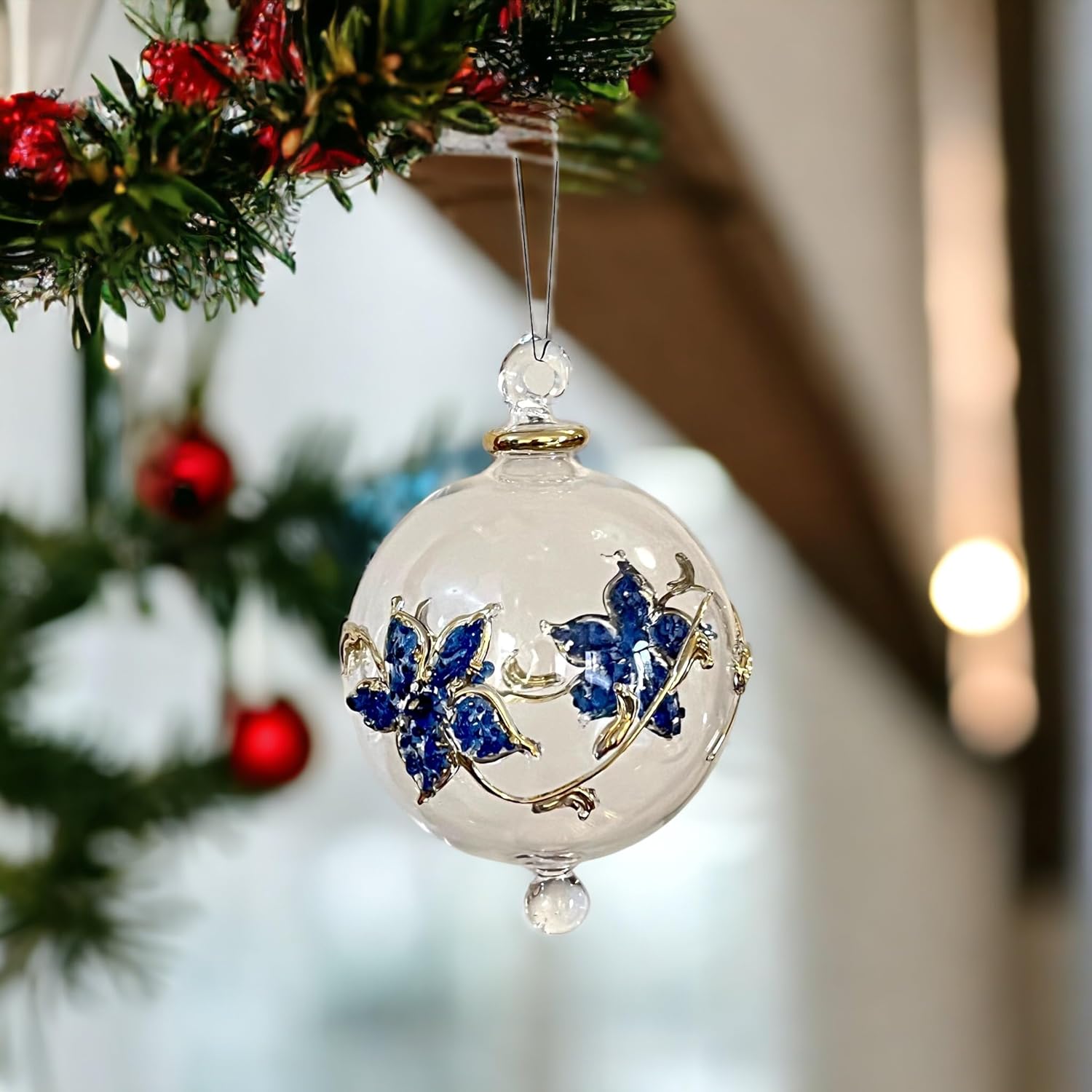 Hand-Blown Glass Christmas Ornament for Xmas Decorations - Les Trois Pyramides