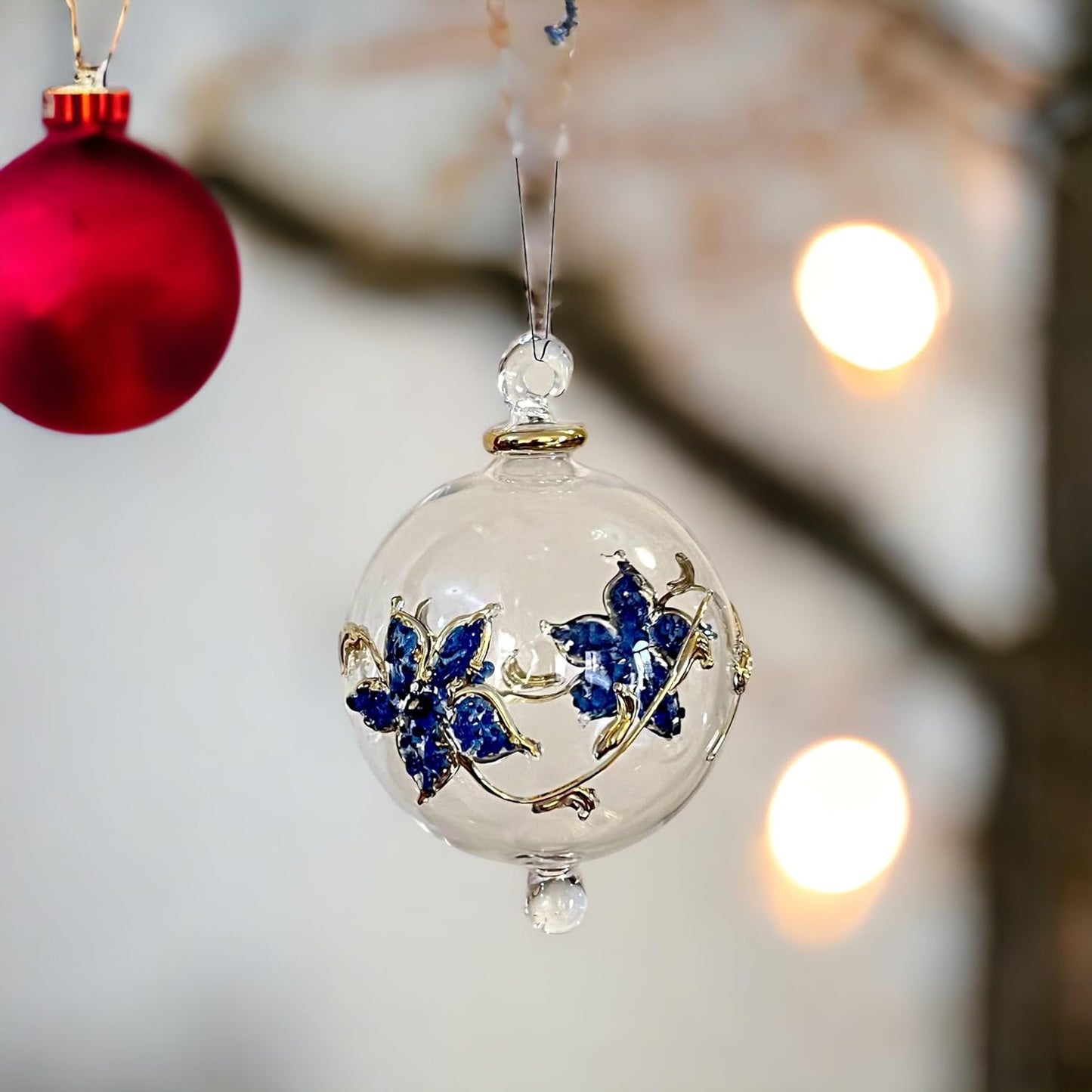 Hand-Blown Glass Christmas Ornament for Xmas Decorations - Les Trois Pyramides