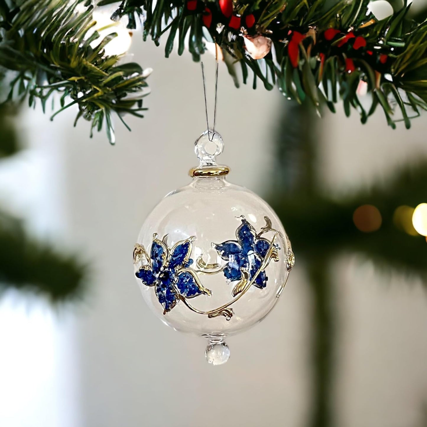 Hand-Blown Glass Christmas Ornament for Xmas Decorations - Les Trois Pyramides