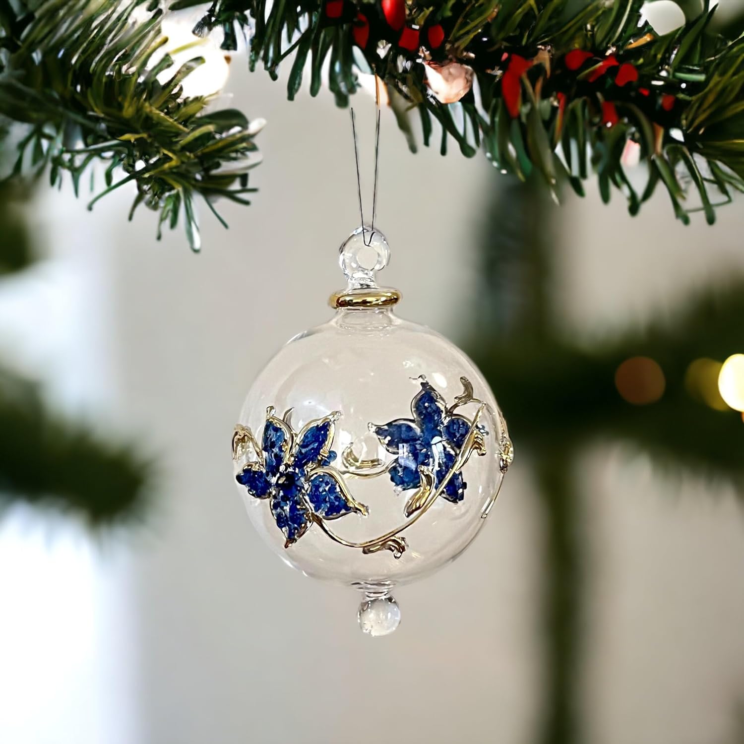 Hand-Blown Glass Christmas Ornament for Xmas Decorations - Les Trois Pyramides