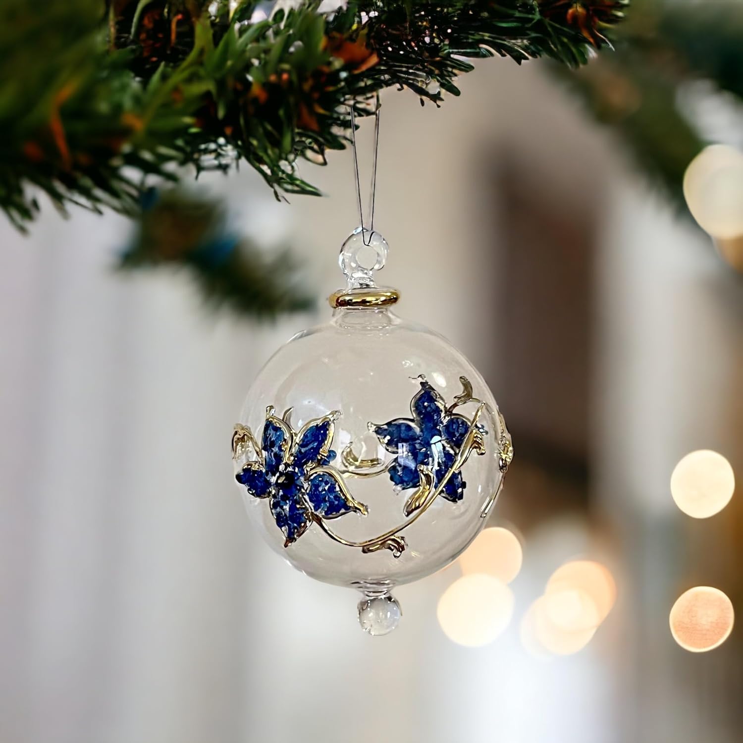 Hand-Blown Glass Christmas Ornament for Xmas Decorations - Les Trois Pyramides