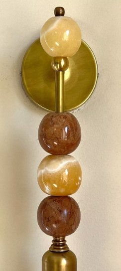 Les Trois Pyramides handmade wall sconce with Marble Gemstones - Les Trois Pyramides